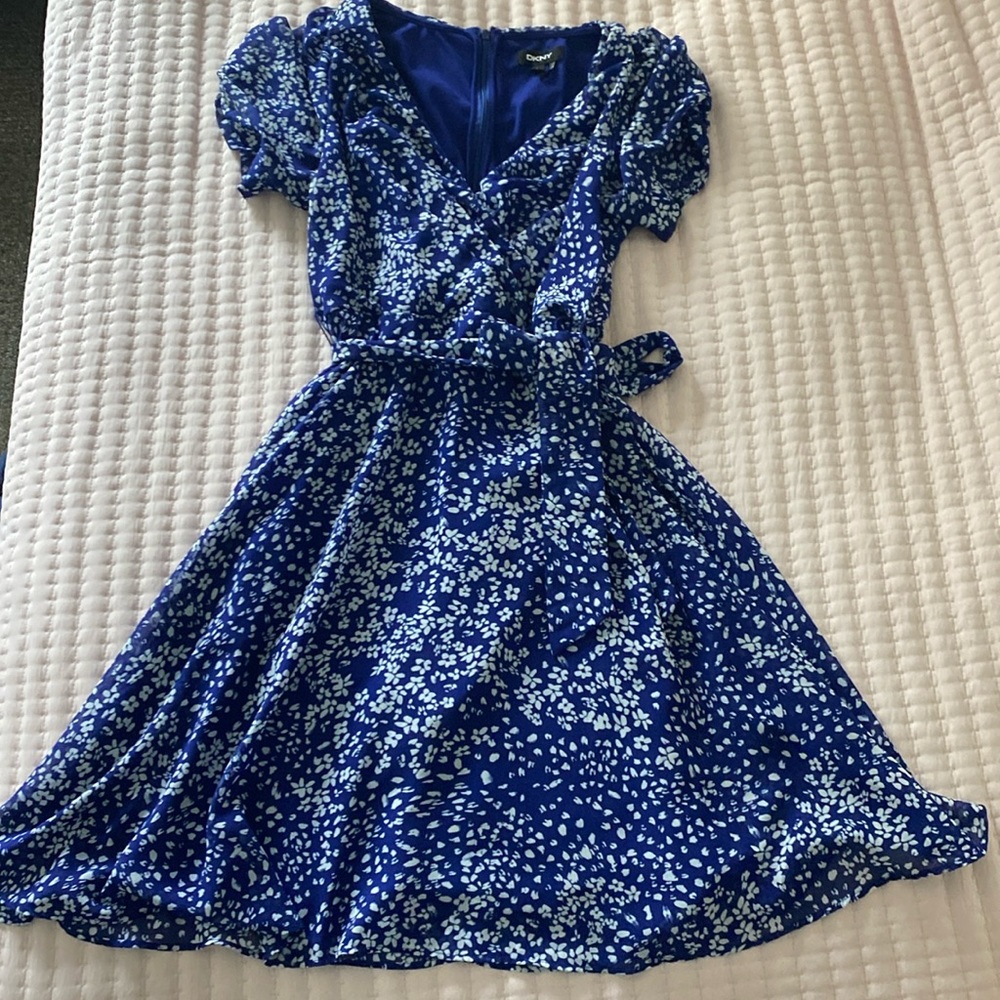 DKNY blue and white dress